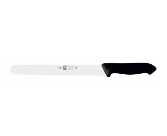 Нож для нарезки ICEL 25см с волнистой кромкой, черный HORECA PRIME