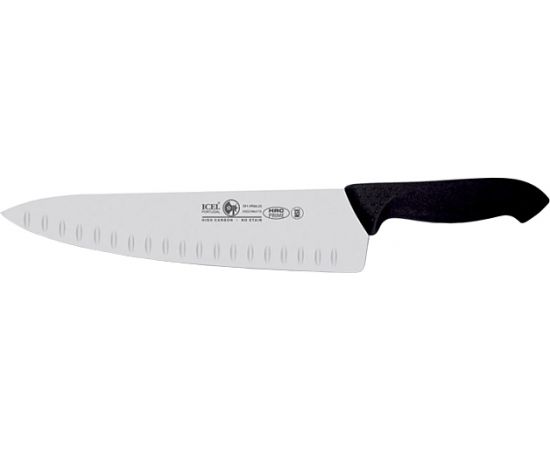 Нож поварской ICEL "Шеф" 25см с бороздками, черный HORECA PRIME