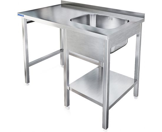 Стол с ванной для фронтальной посудомоечной машины Kayman СПМФ-121/1207 ПРАВЫЙ(356760)