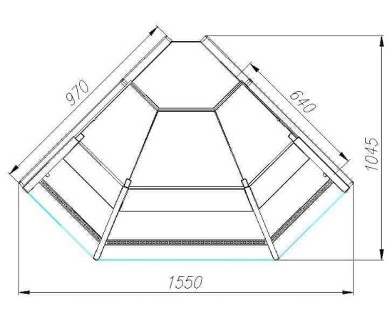 Витрина холодильная Carboma GC95 VM-5 (ВХСу-1 GC95 внешний 90 INOX)(П0000004991.238)