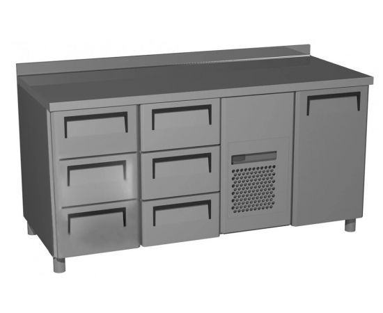 Стол холодильный Carboma T70 M3-1 0430-2 (3GN/NT) (с бортом)(1 дверь,6 ящиков)(1801859p.1585)