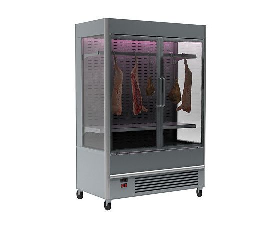 Витрина для демонстрации мяса Carboma FC20-08 VV 1,3-3 X7 0430 (распашные двери структурный стеклопакет)(П0000005532)