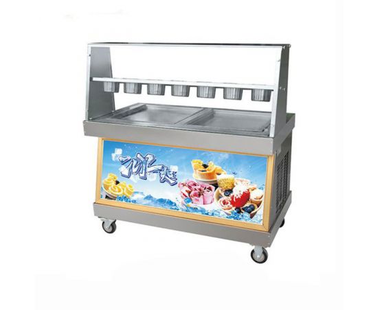 Фризер для ролл мороженого Foodatlas KCB-2F (контейнеры, стол для топпингов, 2 компрессора)(УТ000009222)