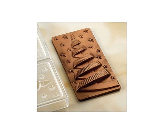 Форма для шоколада Pavoni Chocolate Bar Xmas night 154х77мм h15мм, 100гр, 3 ячейки, п/к PC5059FR