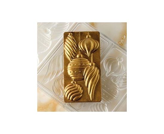 Форма для шоколада Pavoni Chocolate Bar Xmas spirit 154х77мм h15мм, 100гр, 3 ячейки, п/к PC5058FR